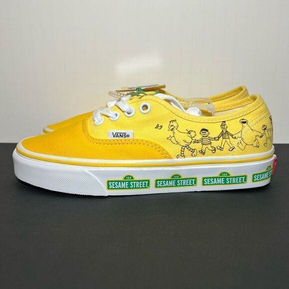 Womens VANS Authentic x Sesame Street Yellow Low Top Sneakers / Size 5 - Picture 3 of 8